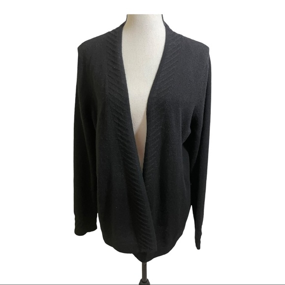 Cashmere charter club luxury open front cardigan black. Size medium cashmere - Picture 10 of 12